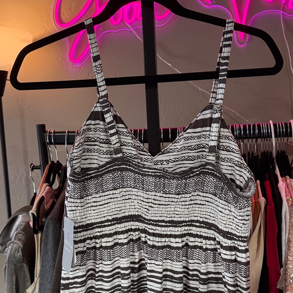 Athleta Brown and White Printed Bahia Midi Dress - Picture 7 of 8